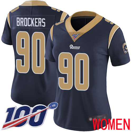 Los Angeles Rams Limited Navy Blue Women Michael Brockers Home Jersey NFL Football #90 100th Season Vapor Untouchable->los angeles rams->NFL Jersey